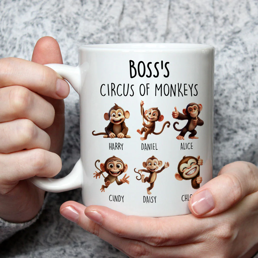 Circus of Monkeys - Personalized Custom Coffee Mug - Image 3