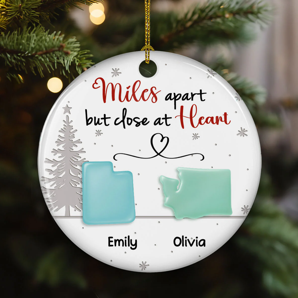 Close At Heart - Personalized Custom 3D Inflated Ceramic Ornament