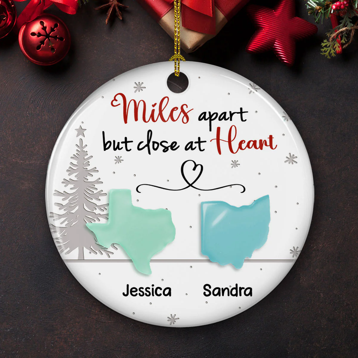 Close At Heart - Personalized Custom 3D Inflated Ceramic Ornament - Image 2