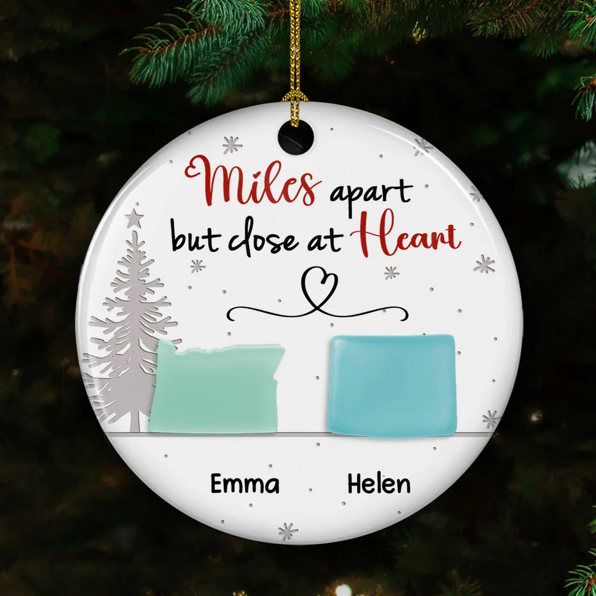 Close At Heart - Personalized Custom 3D Inflated Ceramic Ornament - Image 3