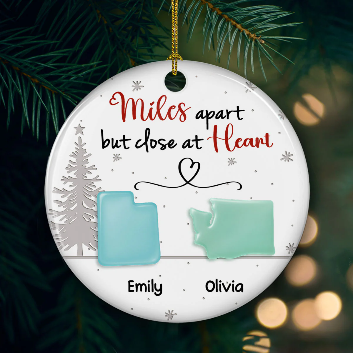 Close At Heart - Personalized Custom 3D Inflated Ceramic Ornament - Image 4