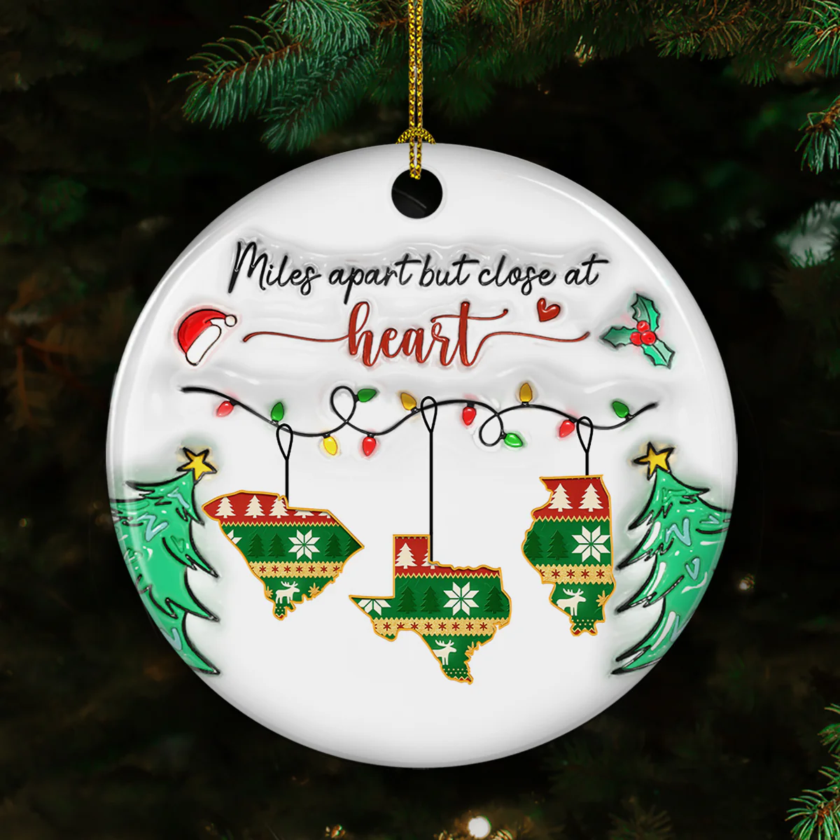Close At Heart - Personalized Custom 3D Inflated Effect Ceramic Ornament - Image 4