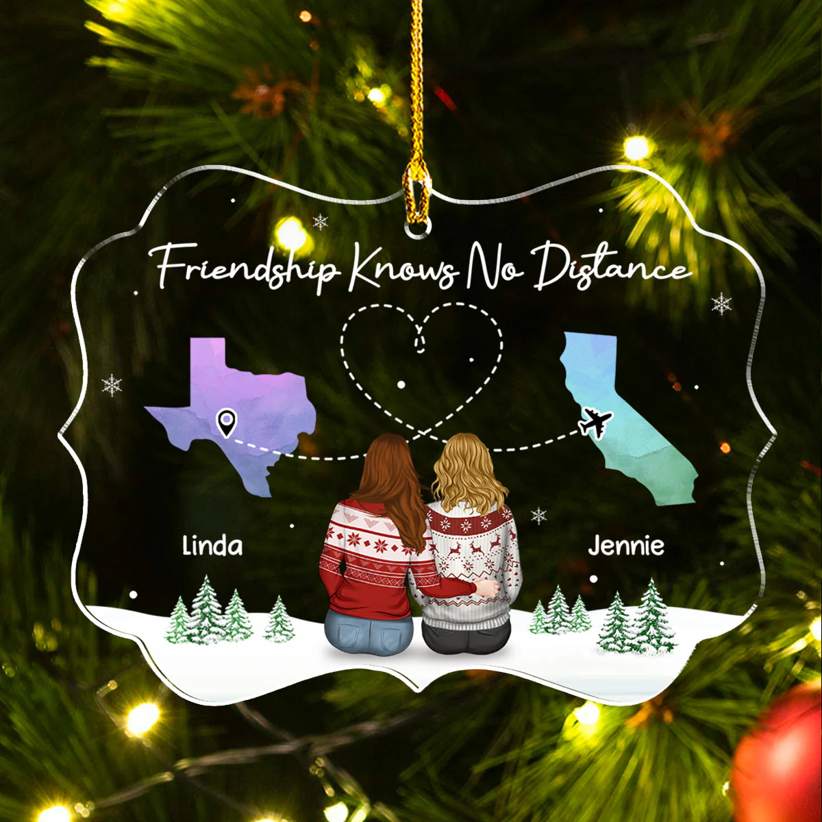 Close At Heart - Personalized Custom Acrylic Ornament - Image 3