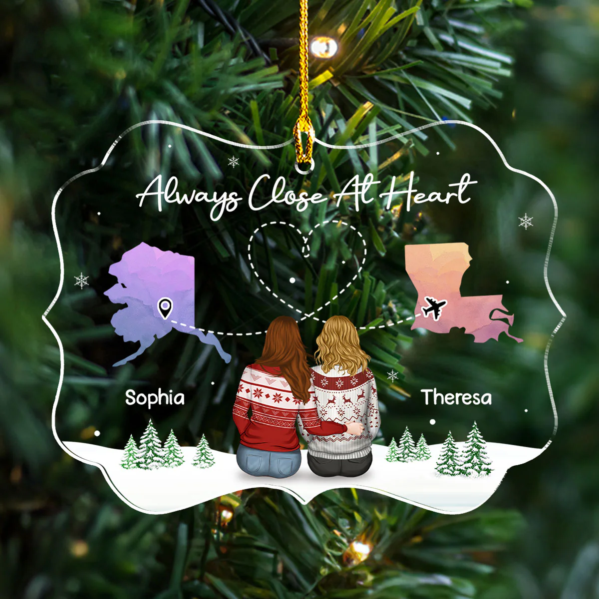 Close At Heart - Personalized Custom Acrylic Ornament - Image 4
