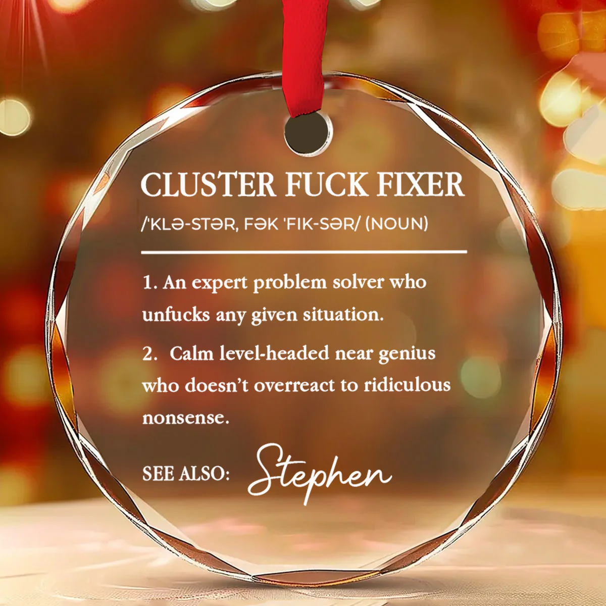 Cluster Fixer - Personalized Custom Glass Ornament - Image 2