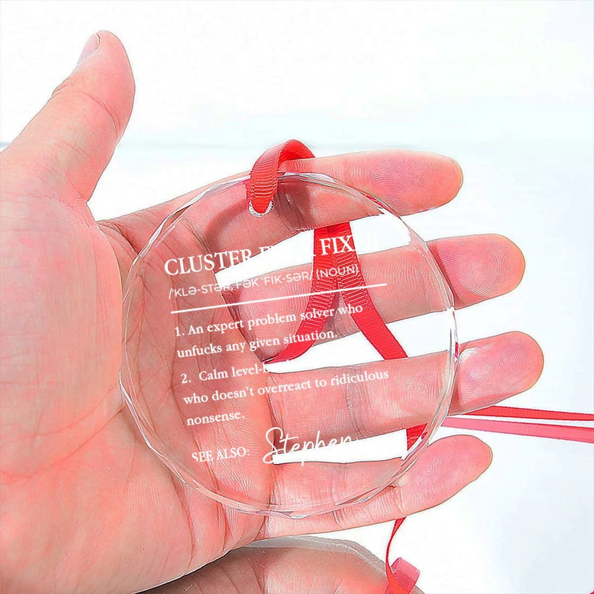 Cluster Fixer - Personalized Custom Glass Ornament - Image 6