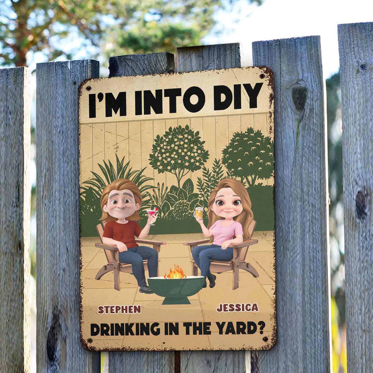 Cold Drinks Hard Work Reward - Personalized Custom Metal Sign - Image 3