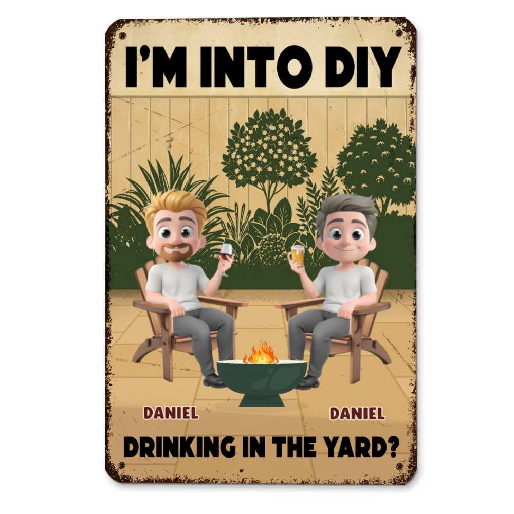 Cold Drinks Hard Work Reward - Personalized Custom Metal Sign - Image 6