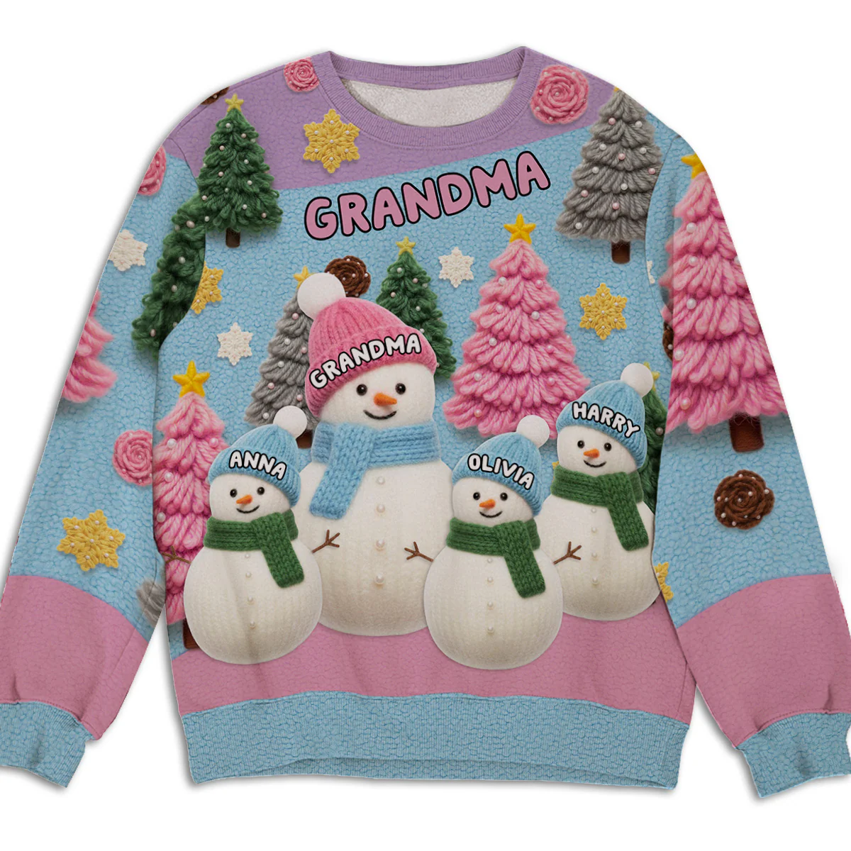 Colorful Holiday Magic - Personalized Custom All-Over-Print Sweatshirt