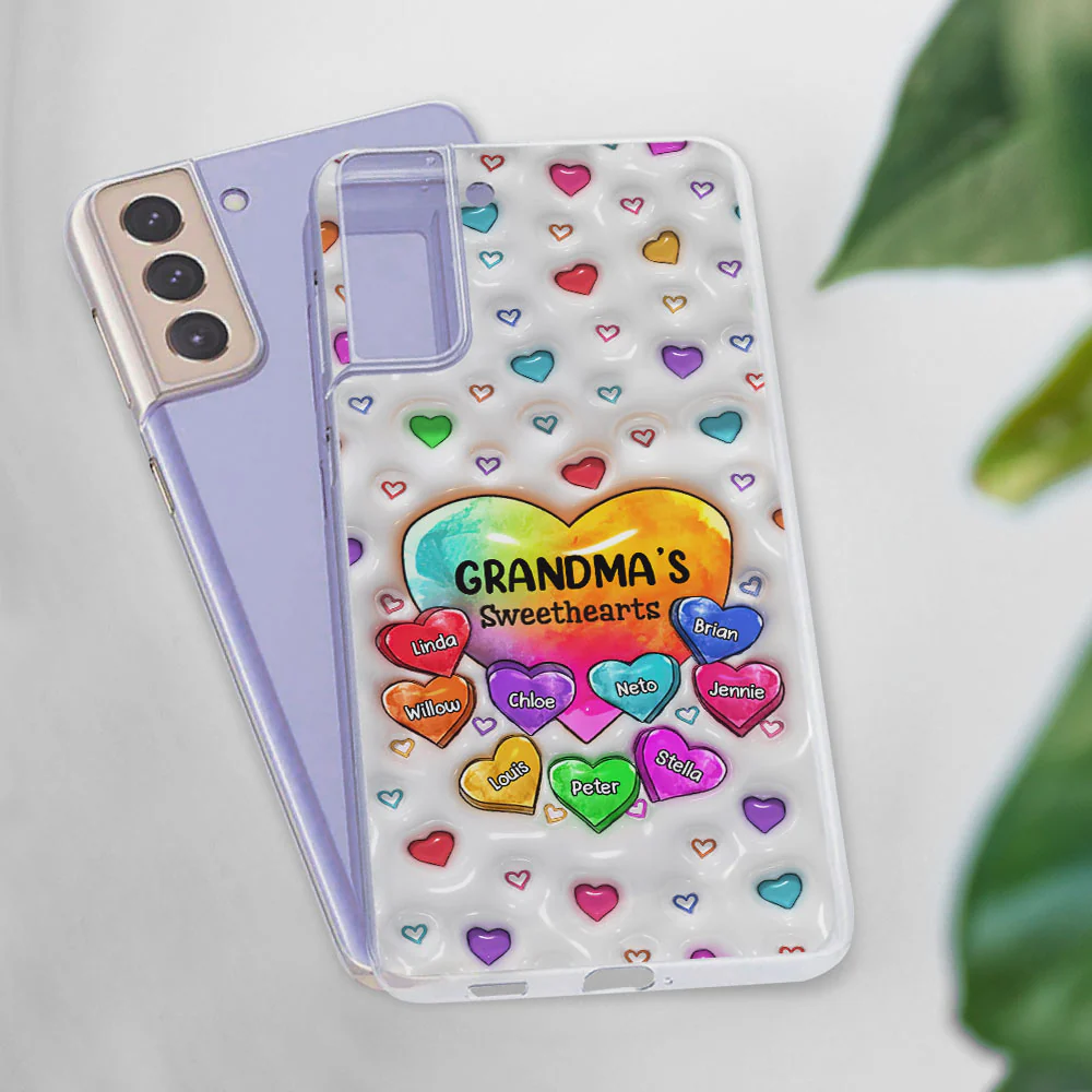 Colorful Sweethearts Grandma - Personalized Custom 3D Inflated Effect Phone Case - Image 3