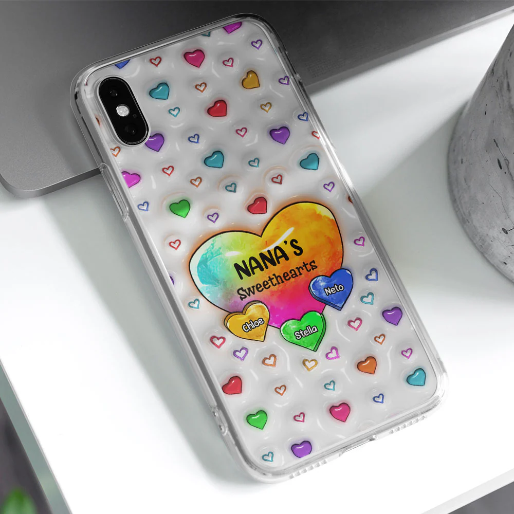 Colorful Sweethearts Grandma - Personalized Custom 3D Inflated Effect Phone Case - Image 4