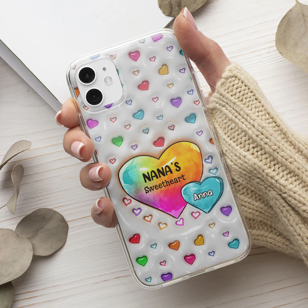 Colorful Sweethearts Grandma - Personalized Custom 3D Inflated Effect Phone Case - Image 5