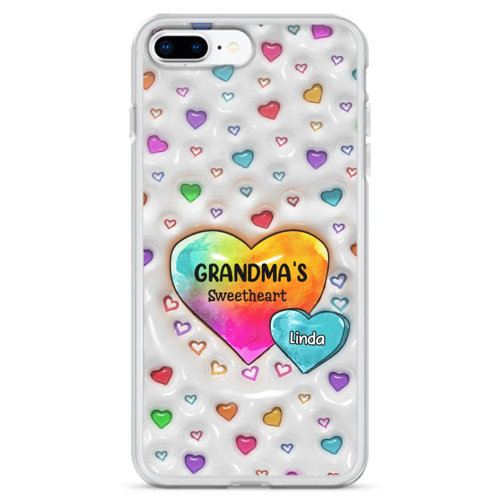 Colorful Sweethearts Grandma - Personalized Custom 3D Inflated Effect Phone Case - Image 7
