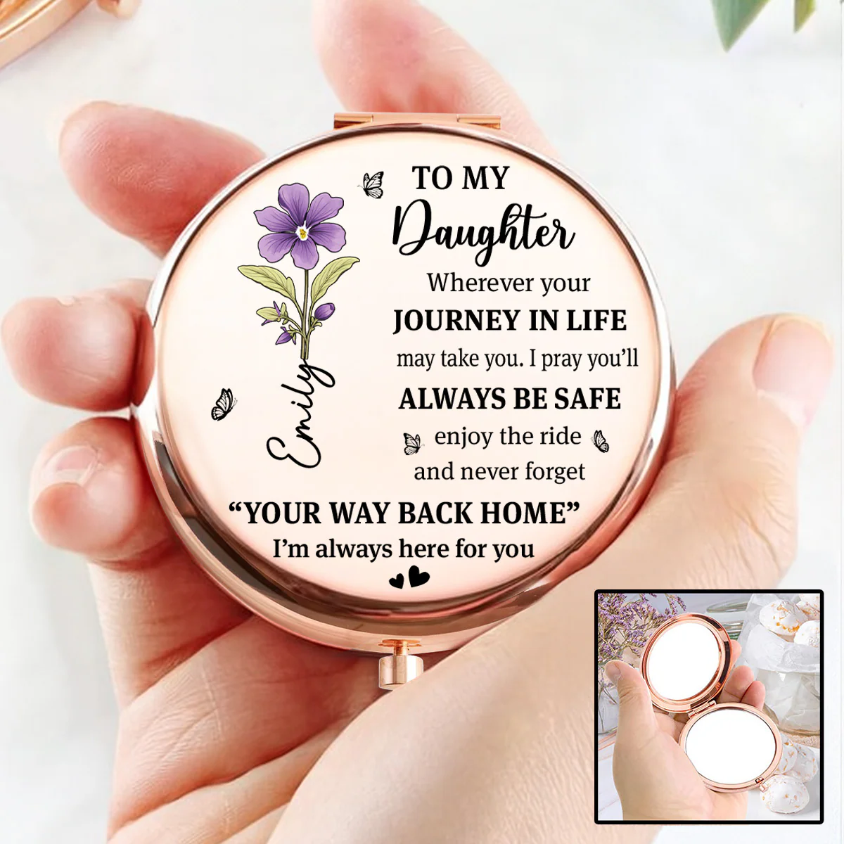 Come Home Anytime My Love - Personalized Custom Compact Mirror