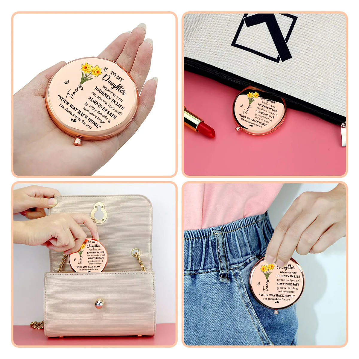 Come Home Anytime My Love - Personalized Custom Compact Mirror - Image 3