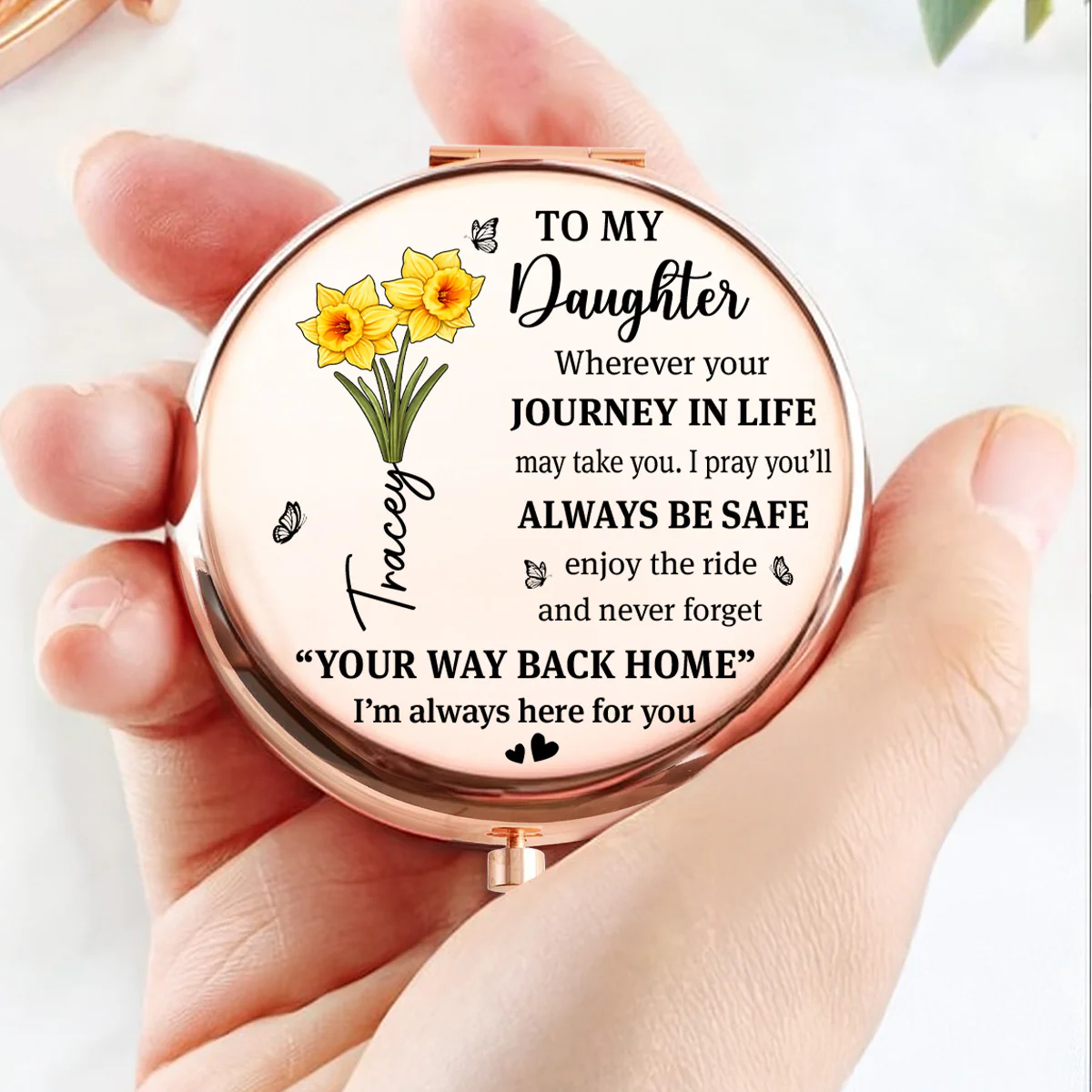 Come Home Anytime My Love - Personalized Custom Compact Mirror - Image 4