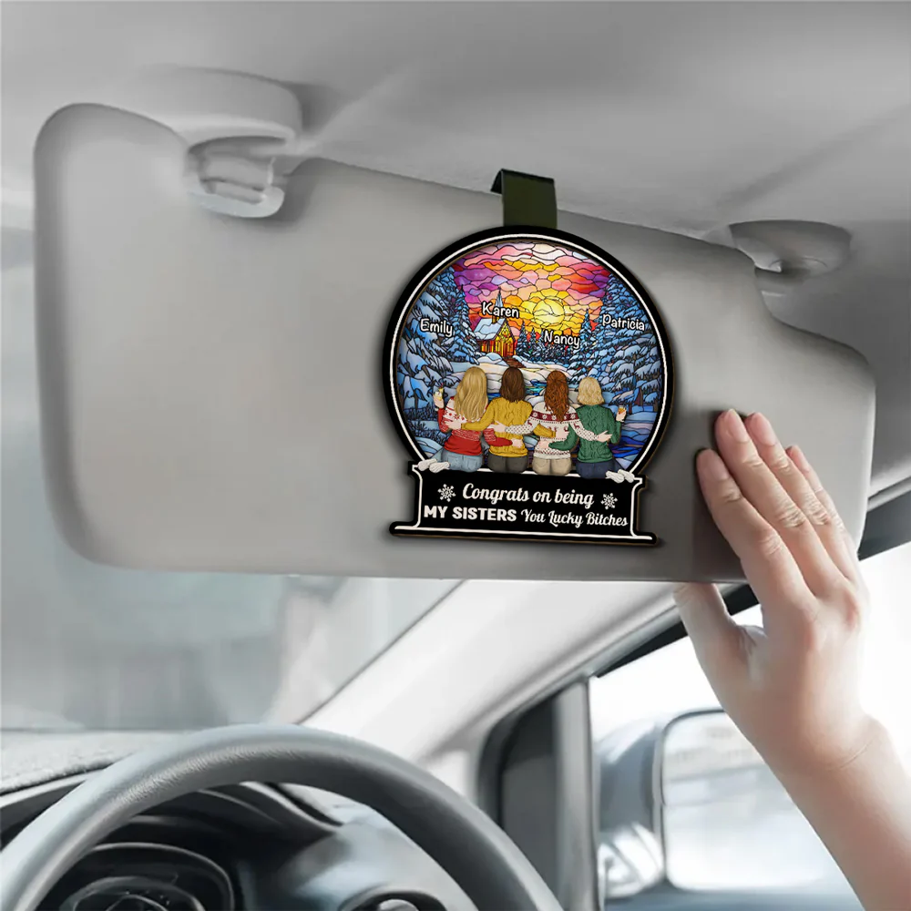 Congrats Being My Besties - Personalized Custom Car Visor Clip - Image 3