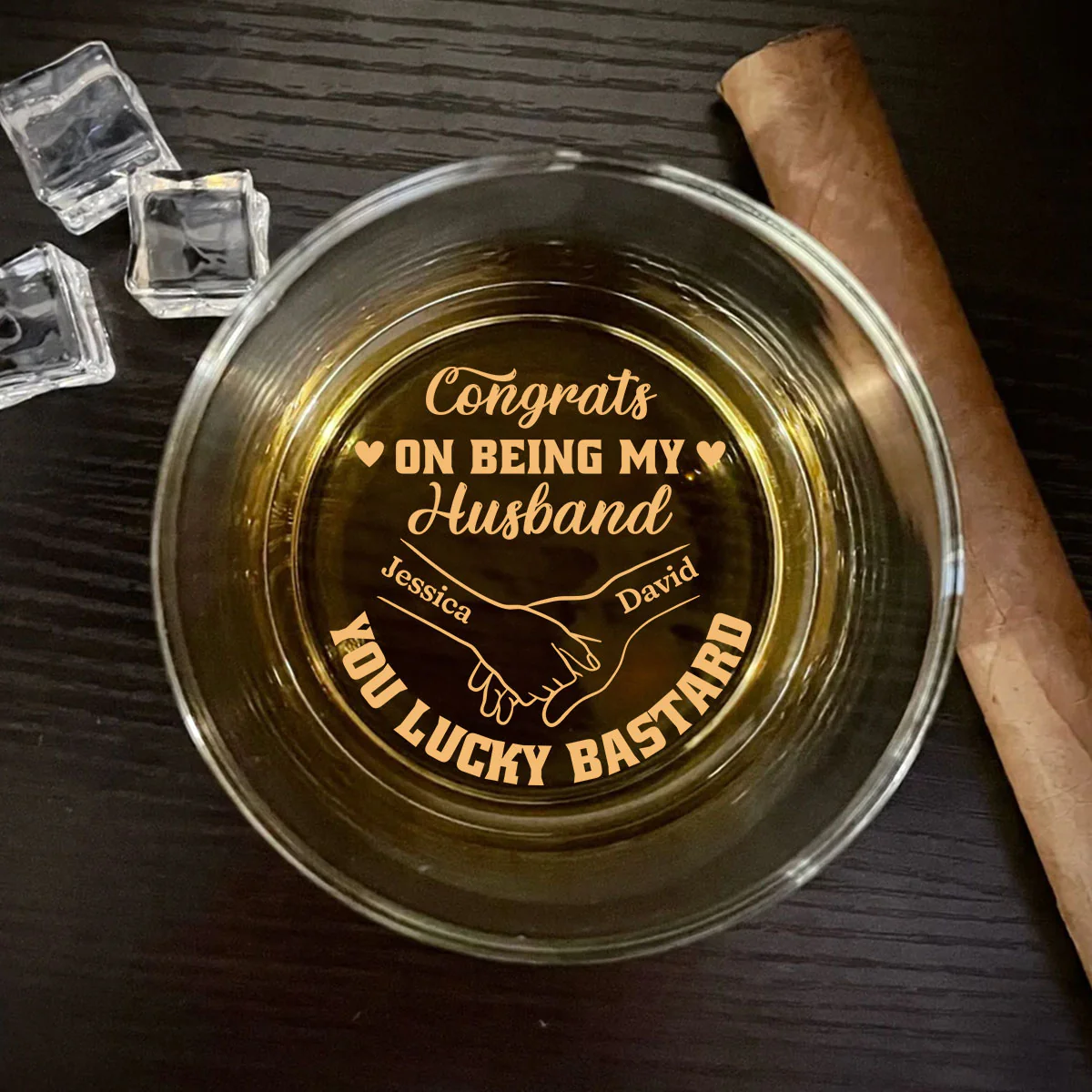 Congrats My Bastard - Personalized Custom Engraved Whiskey Glass - Image 4