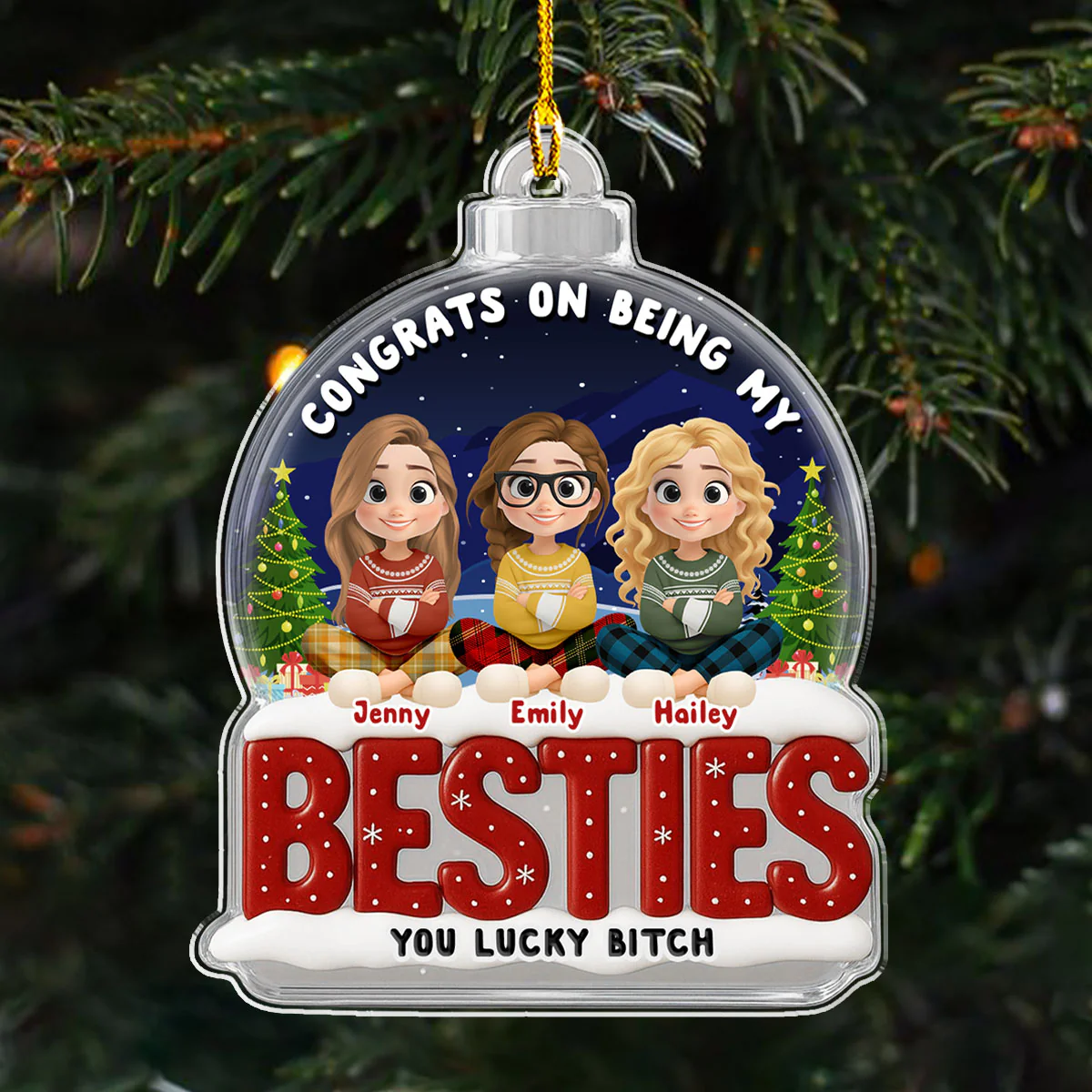 Congrats My Bestie - Personalized Custom Acrylic Ornament - Image 5
