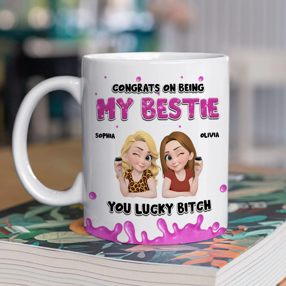 Congrats My Bestie - Personalized Custom Coffee Mug - Image 3
