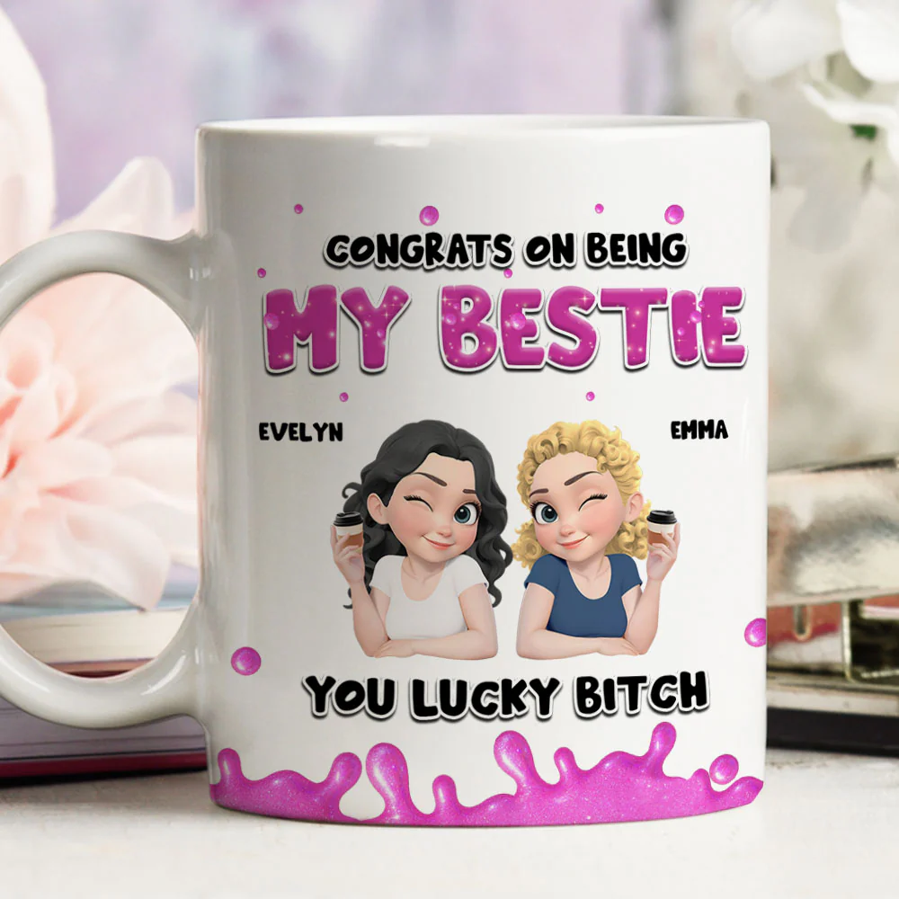Congrats My Bestie - Personalized Custom Coffee Mug - Image 4