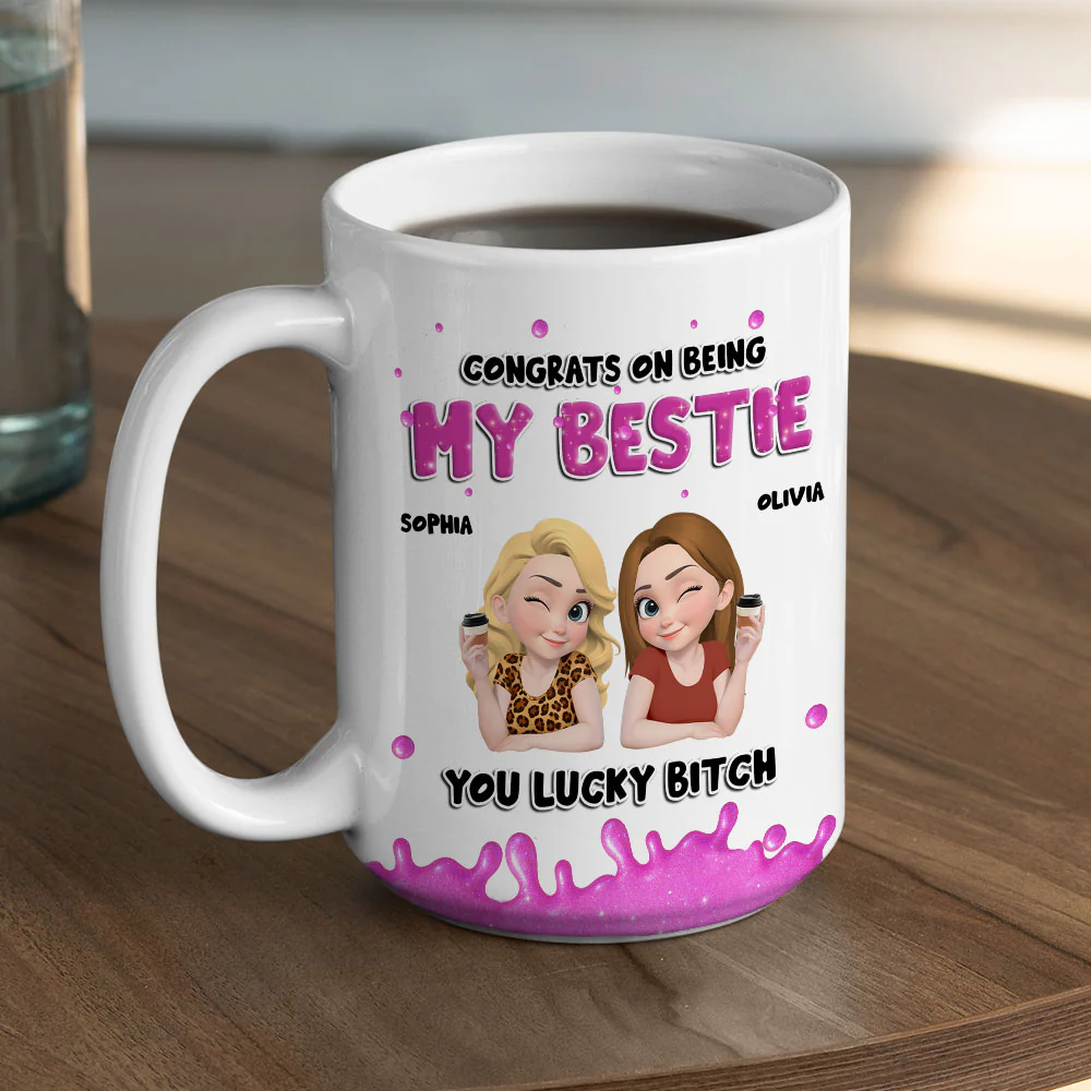 Congrats My Bestie - Personalized Custom Coffee Mug - Image 5