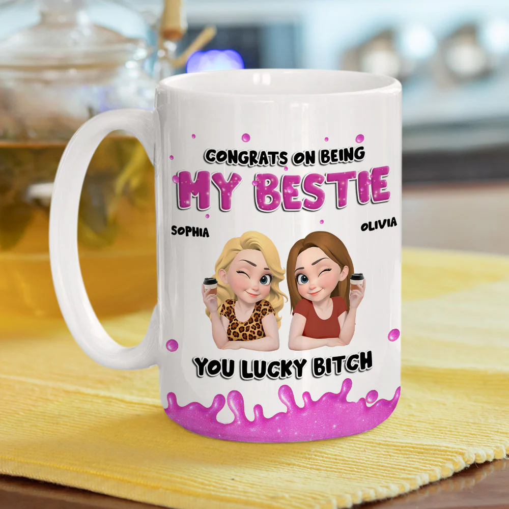 Congrats My Bestie - Personalized Custom Coffee Mug - Image 6
