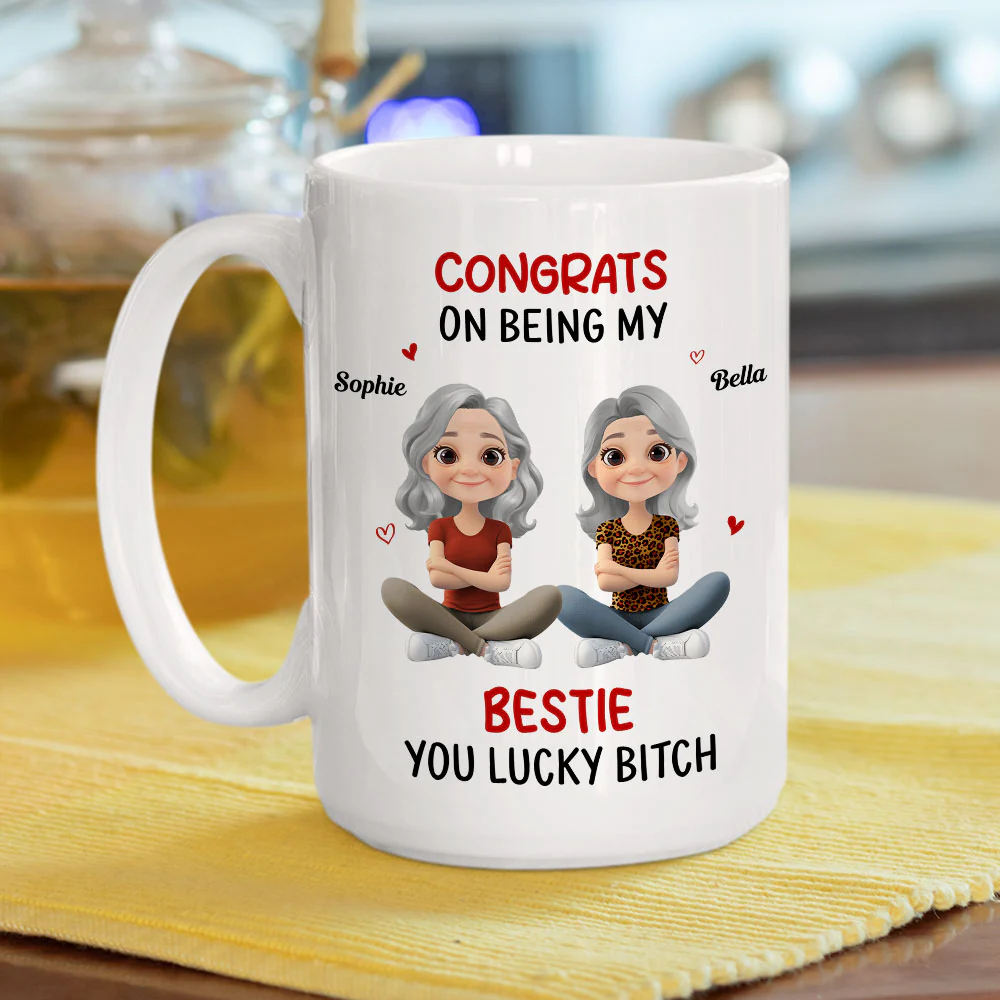 Congrats My Bestie - Personalized Custom Coffee Mug - Image 5