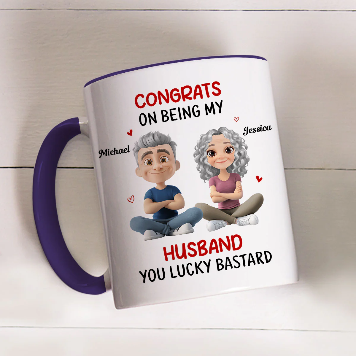 Congrats My Husband - Personalized Custom Accent Mug - Image 4