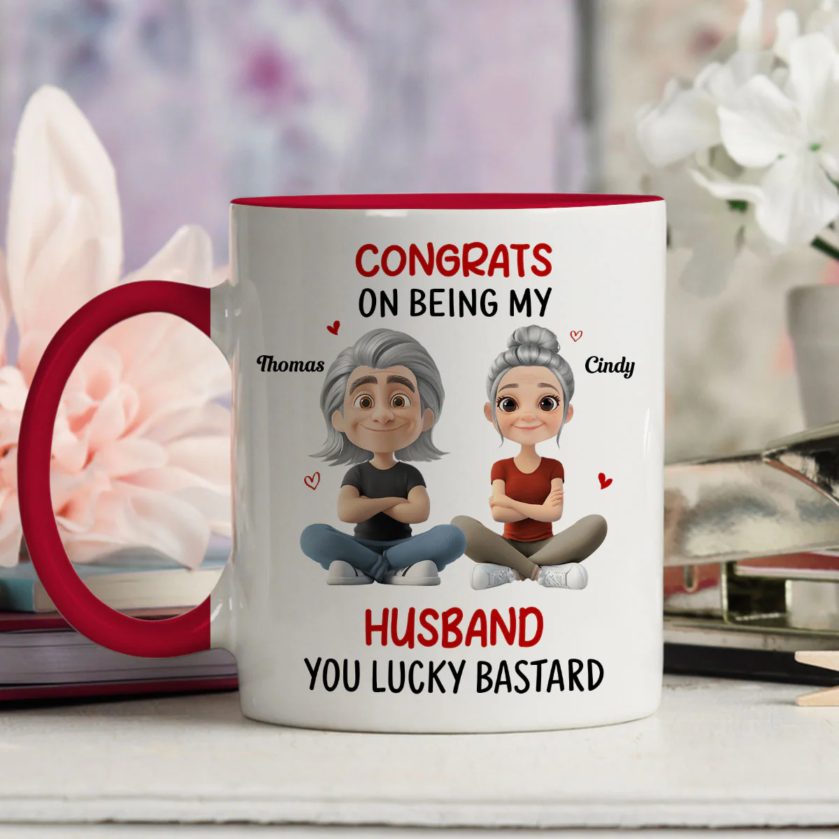 Congrats My Husband - Personalized Custom Accent Mug - Image 5