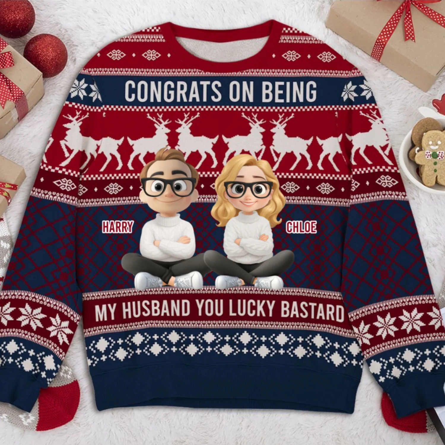 Congrats My Husband - Personalized Custom All-Over-Print Sweatshirt - Image 7
