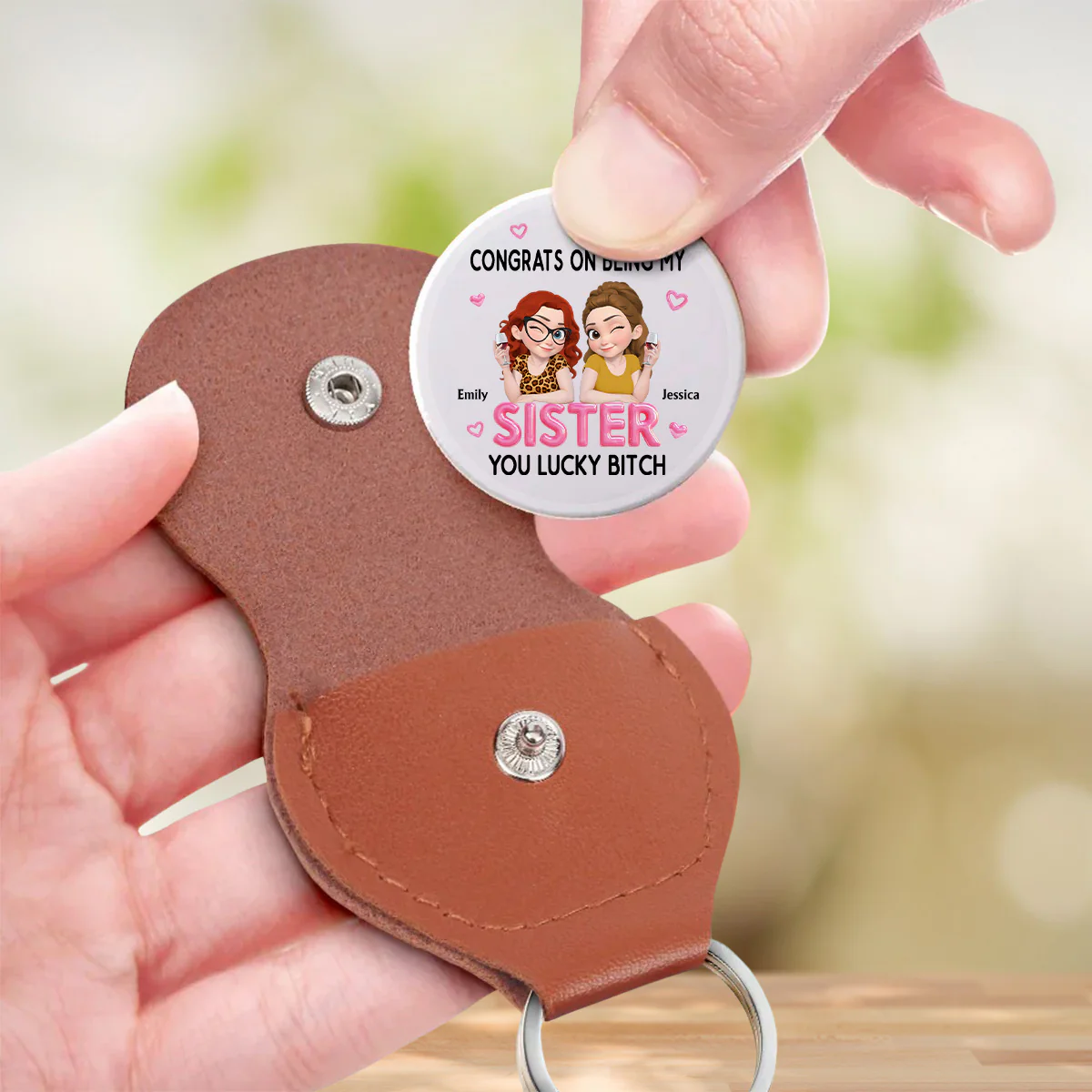 Congrats My Sister - Personalized Custom Pocket Hug - Image 2
