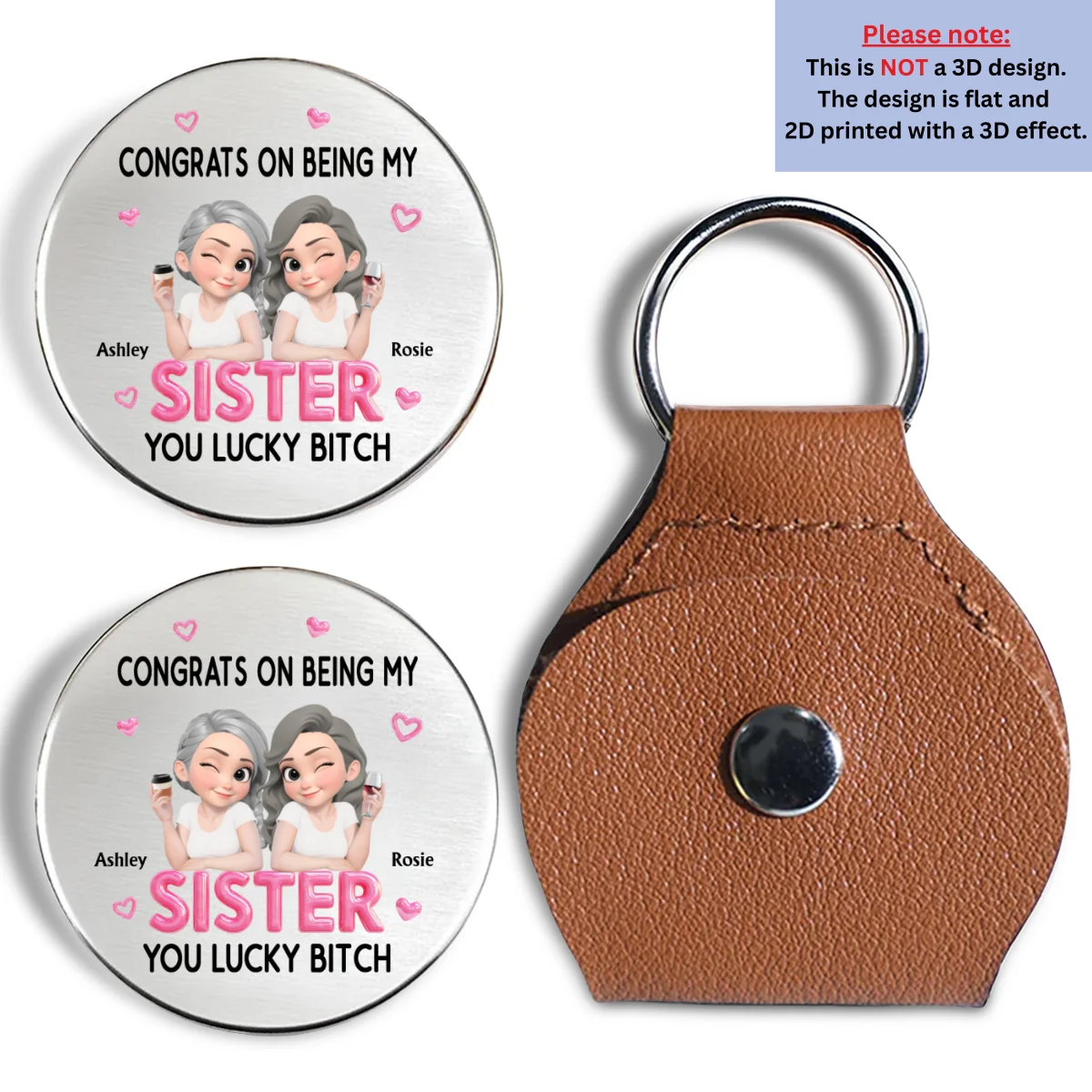Congrats My Sister - Personalized Custom Pocket Hug - Image 6