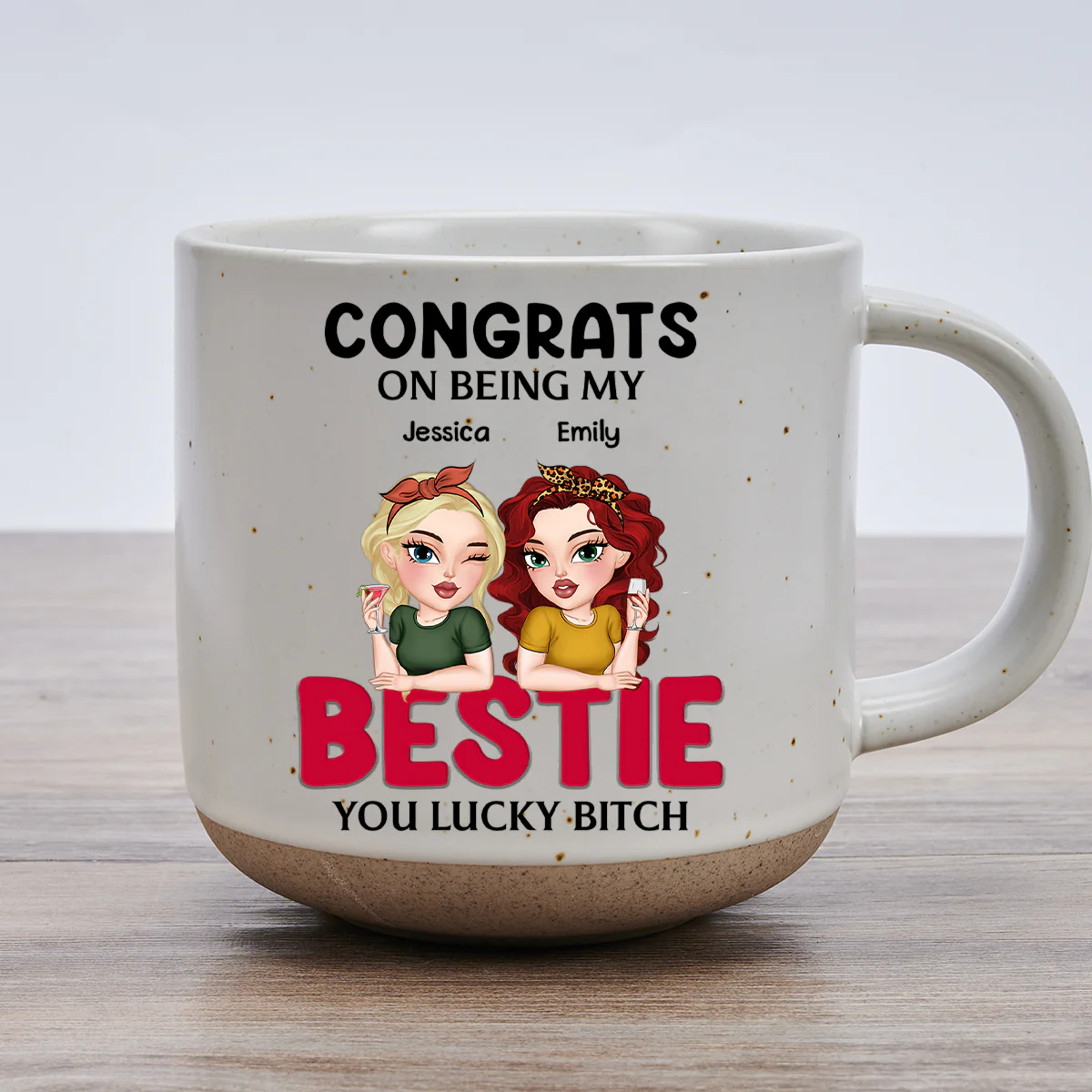 Congrats On Being My Bestie 2024 - Personalized Custom Pottery Mug - Image 2