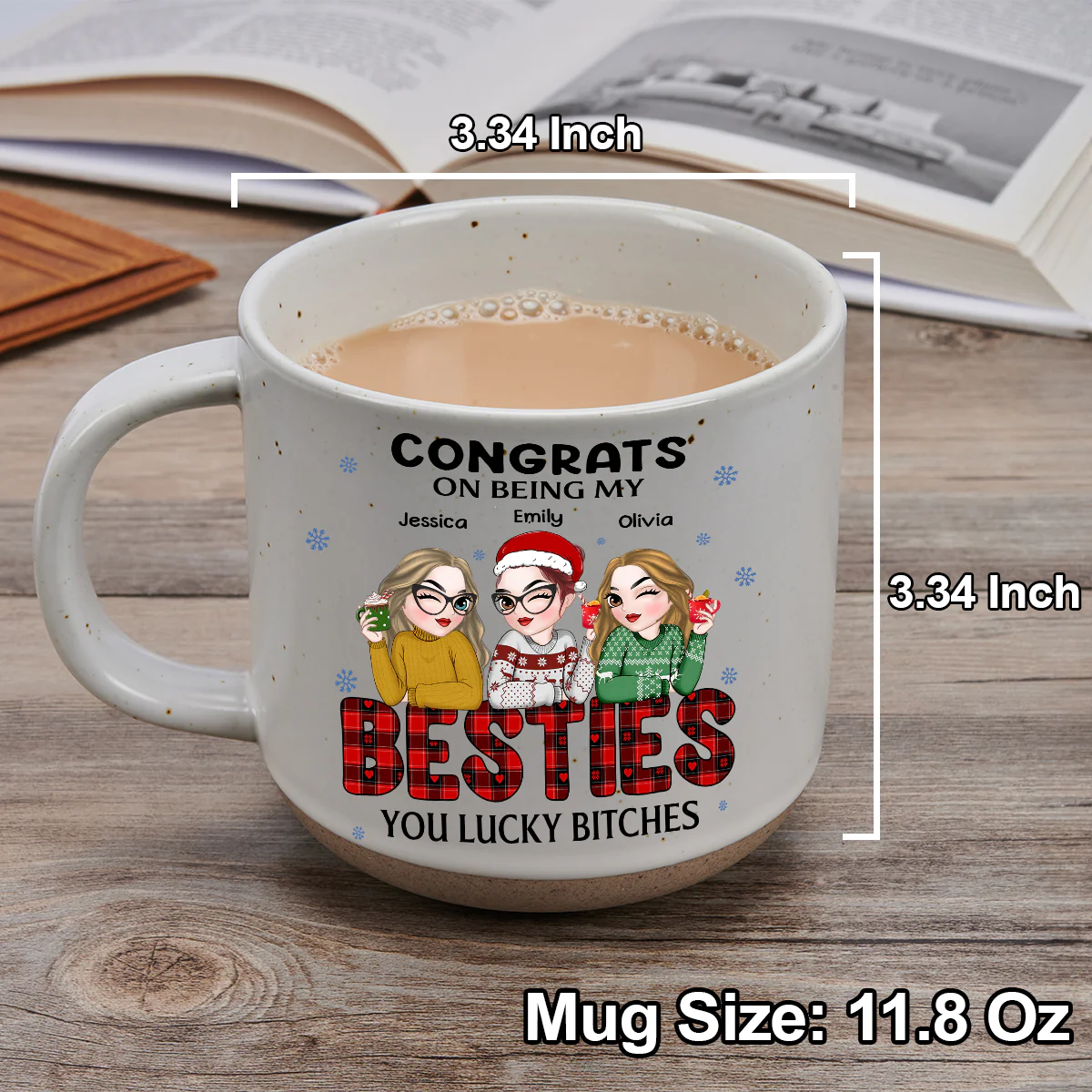 Congrats On Being My Bestie Christmas - Personalized Custom Pottery Mug - Image 6
