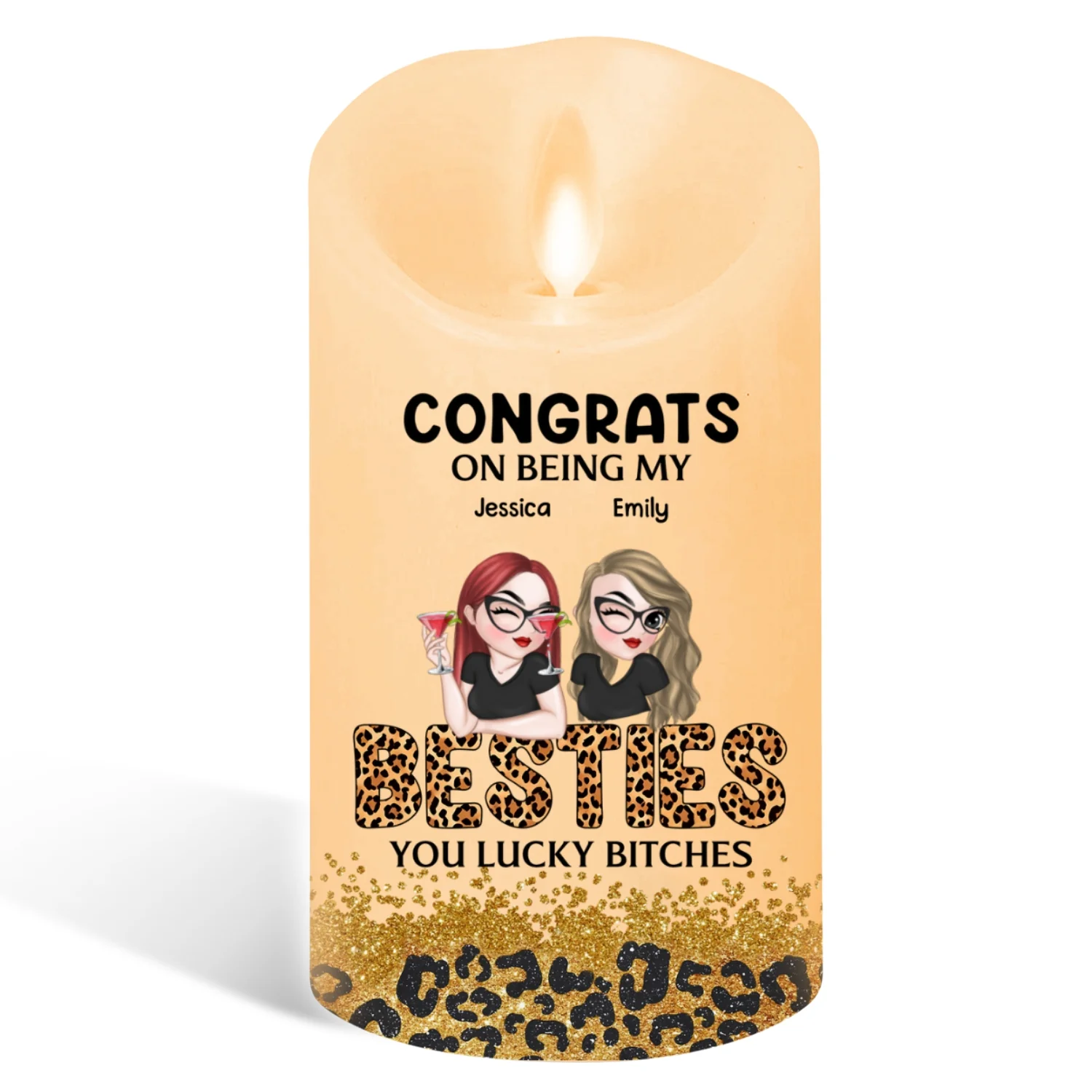 Congrats On Being My Bestie - Personalized Custom LED Candle - Image 6