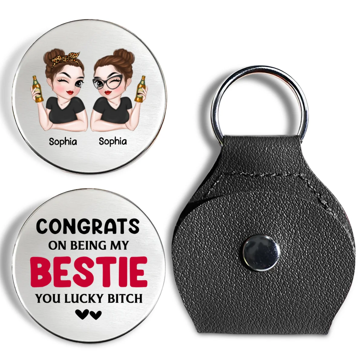 Congrats On Being My Bestie - Personalized Custom Pocket Hug - Image 7