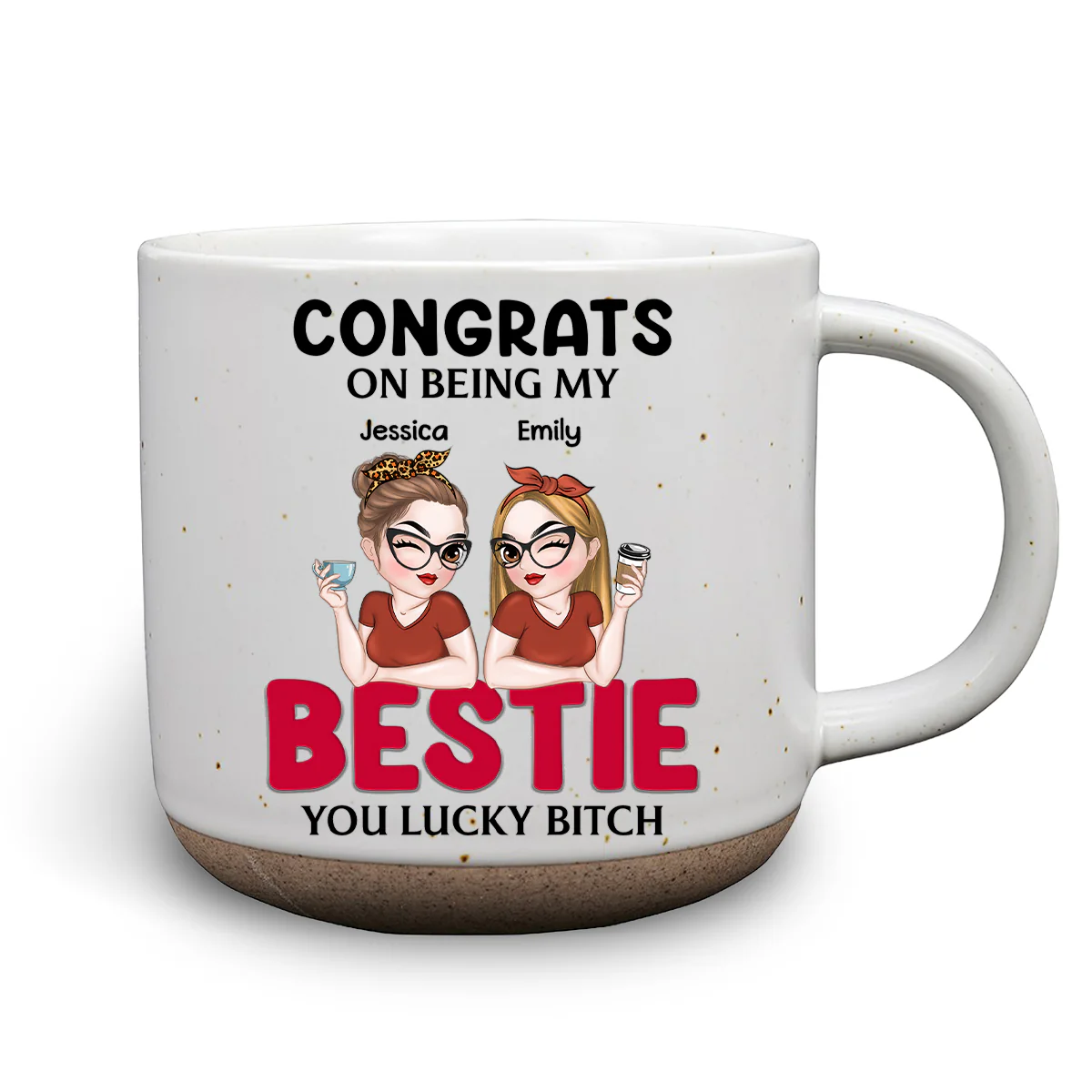 Congrats On Being My Bestie - Personalized Custom Pottery Mug - Image 2