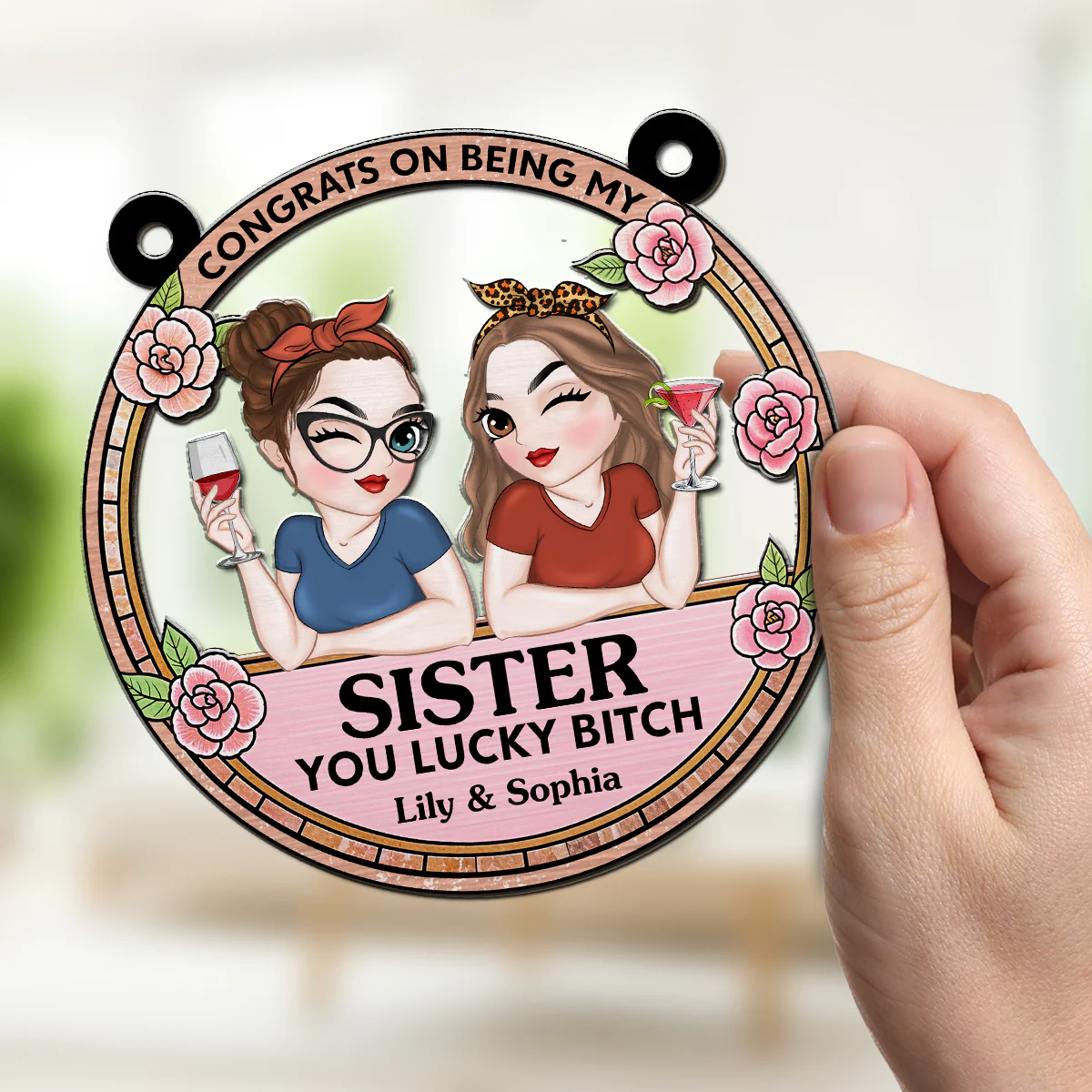 Congrats On Being My Bestie - Personalized Custom Suncatcher - Image 3