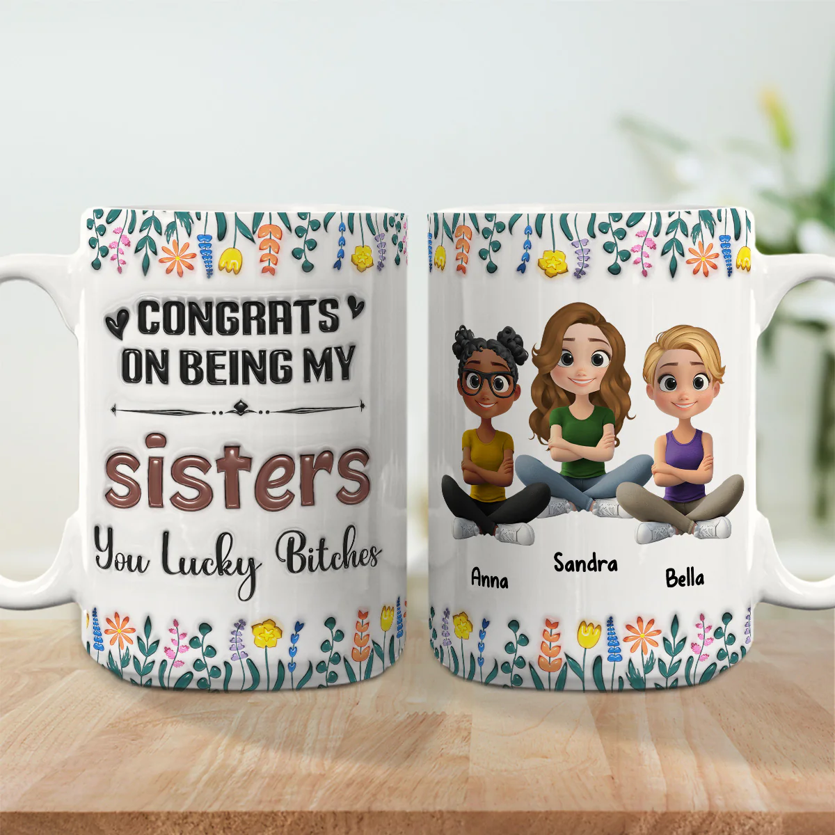 Congrats On Being My Forever Bestie - Personalized Custom 3D Inflated Effect Mug - Image 8