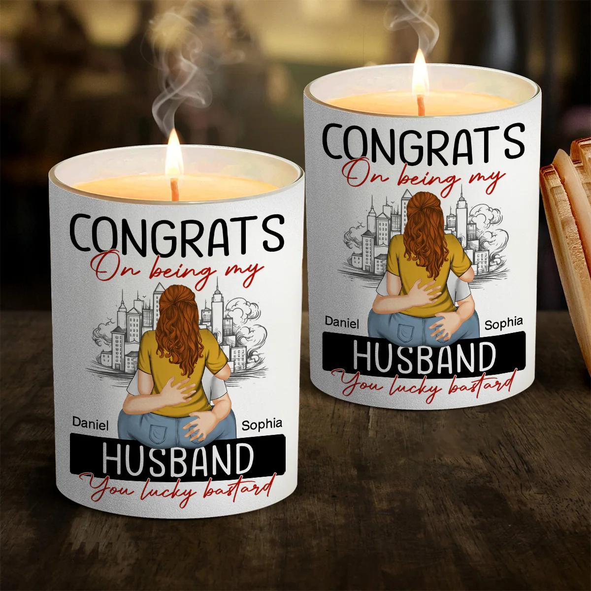 Congrats On Being My Boyfriend - Personalized Custom Candle - Image 3