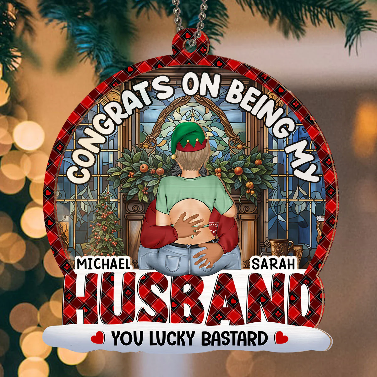 Congrats On Being My Boyfriend - Personalized Custom Suncatcher Ornament - Image 4