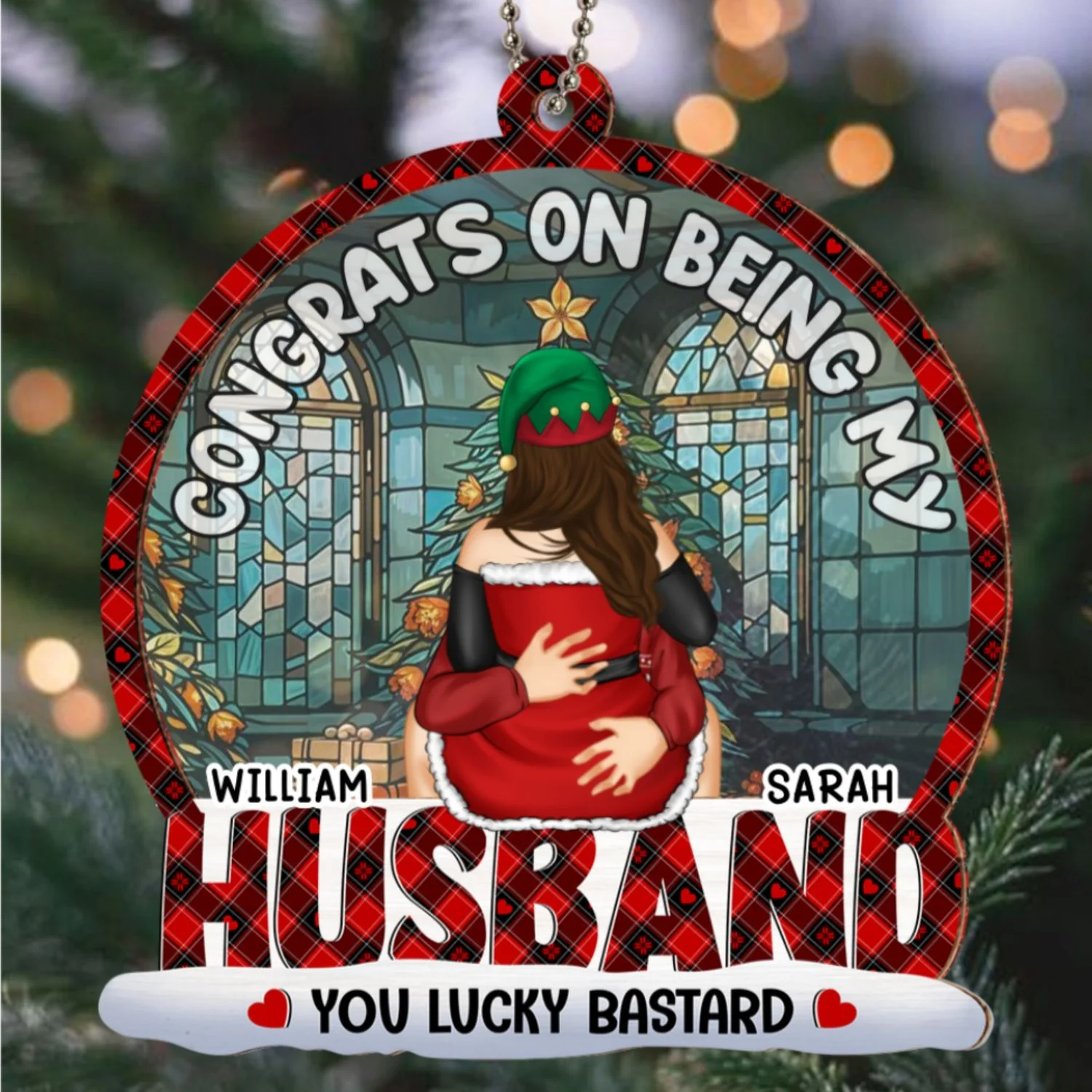Congrats On Being My Boyfriend - Personalized Custom Suncatcher Ornament - Image 6