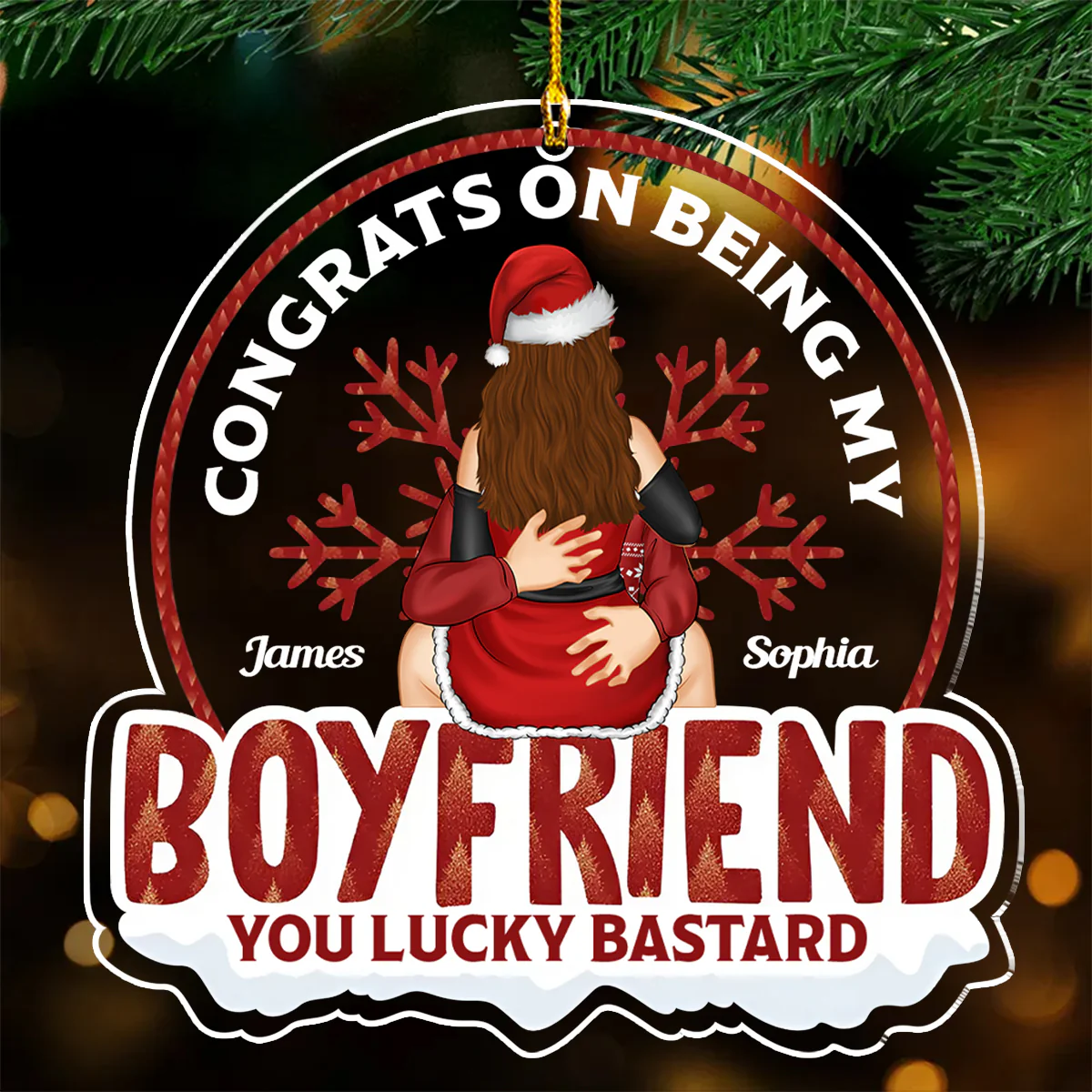 Congrats On Being My Husband - Personalized Custom Acrylic Ornament - Image 2