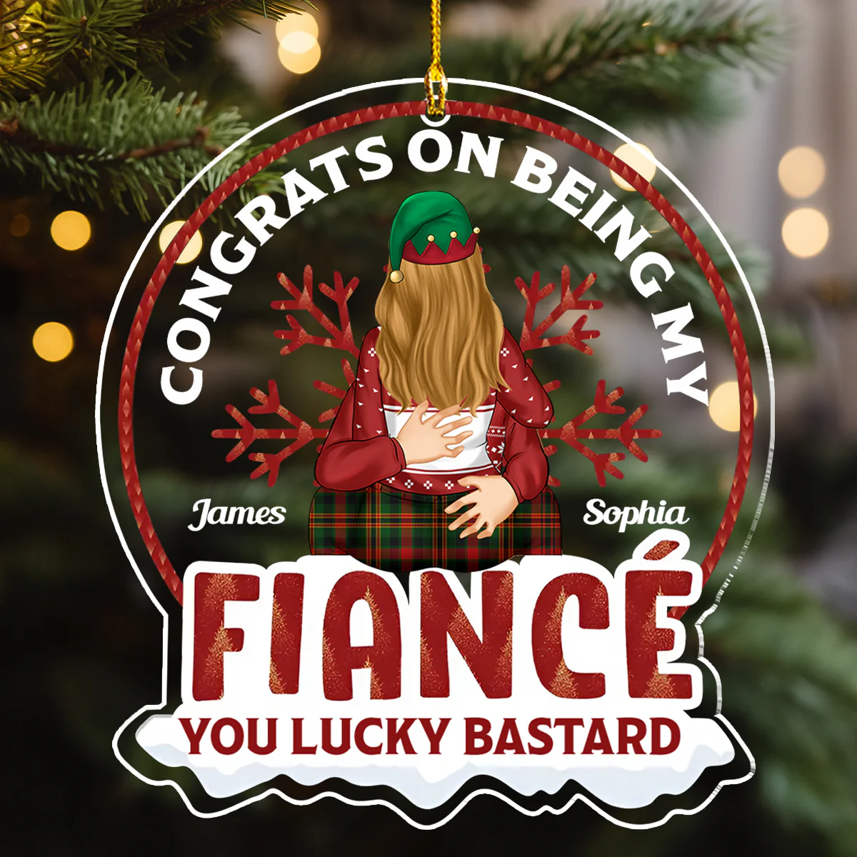 Congrats On Being My Husband - Personalized Custom Acrylic Ornament - Image 3