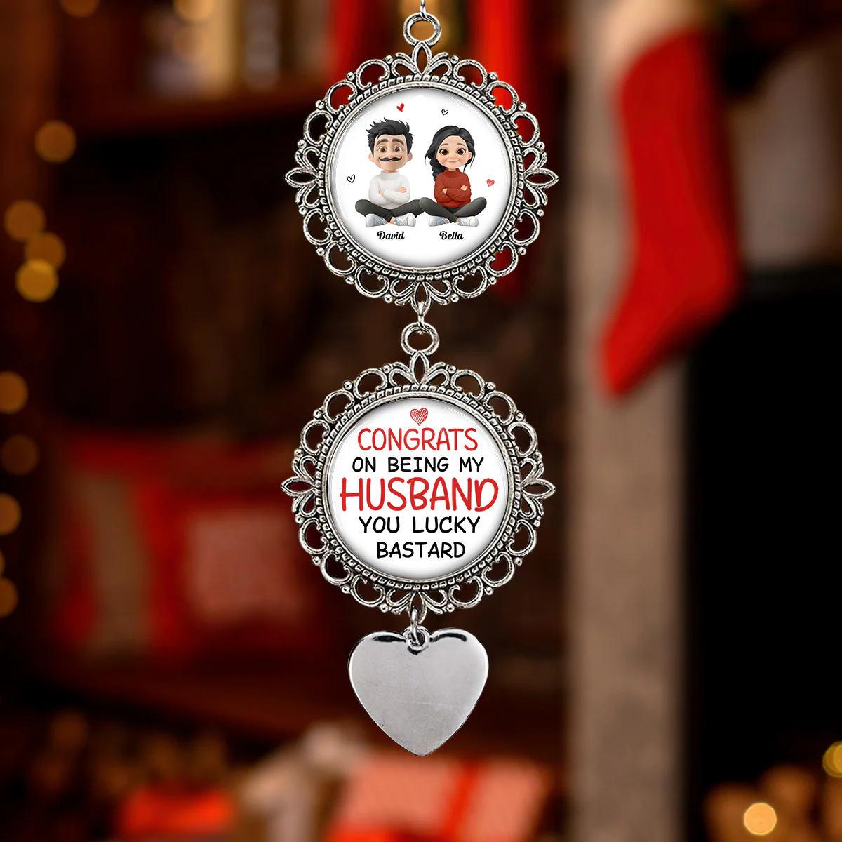 Congrats On Being My Husband - Personalized Custom Charming Ornament