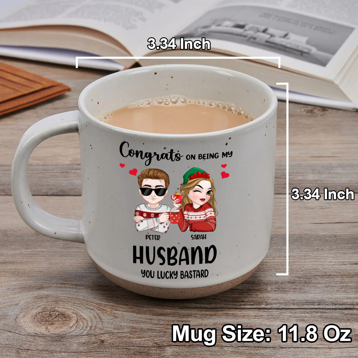 Congrats On Being My Husband - Personalized Custom Pottery Mug - Image 5