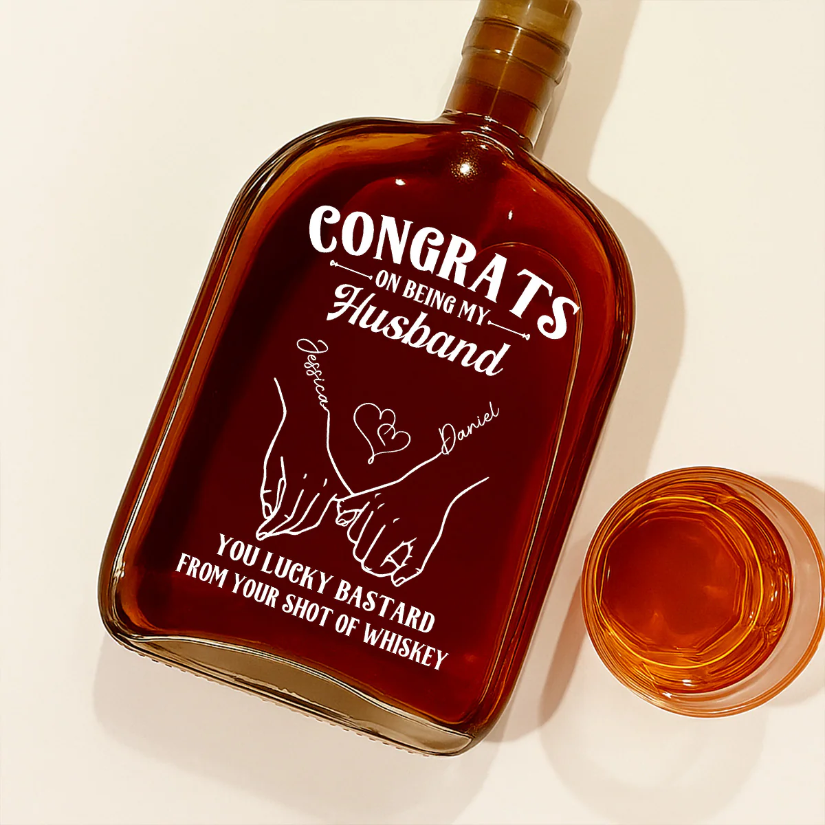 Congrats On Being My Husband - Personalized Custom Spirits Decanter - Image 2