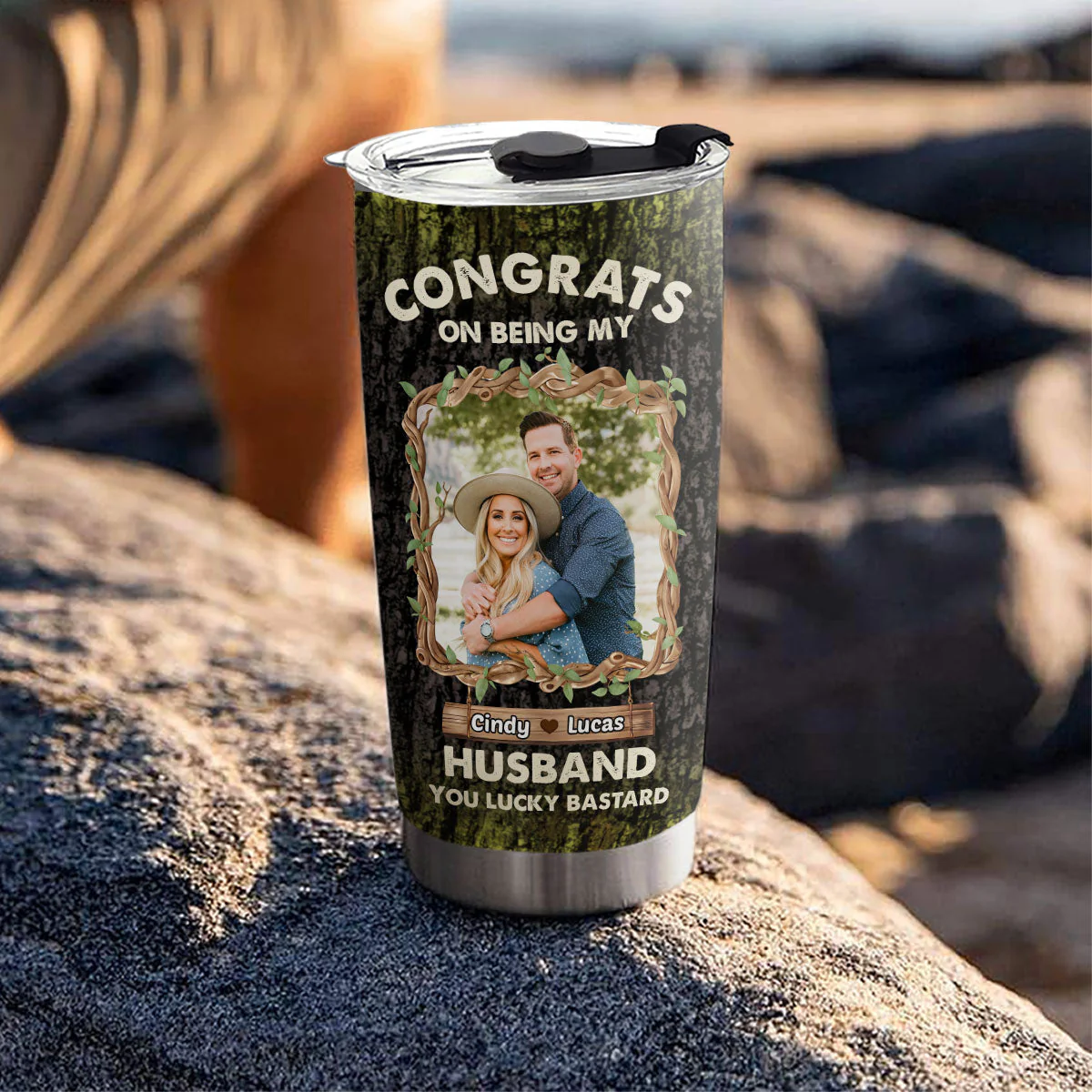 Congrats On Being My Husband - Personalized Custom Tumbler - Image 3