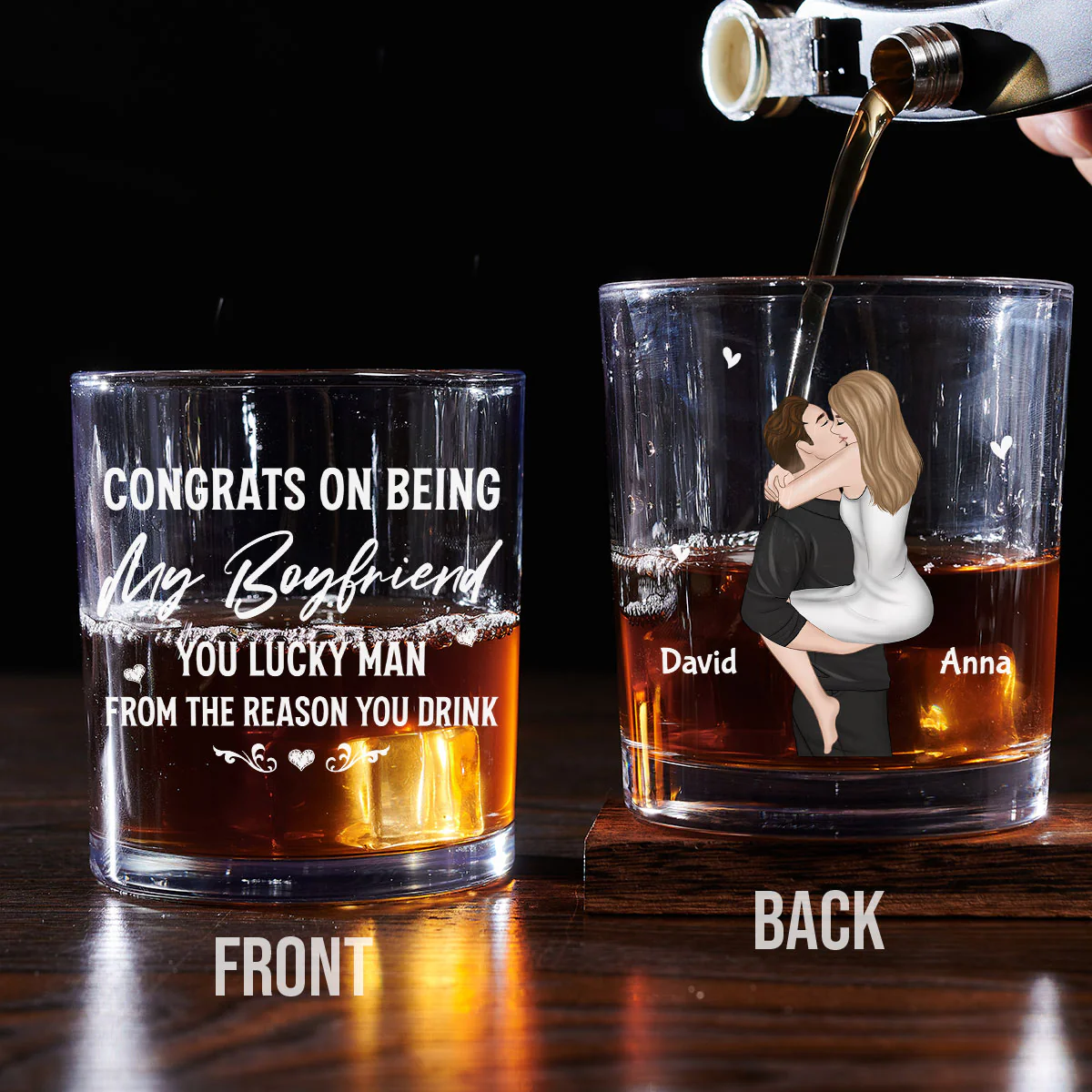 Congrats On Being My Husband - Personalized Custom Whiskey Glass - Image 5